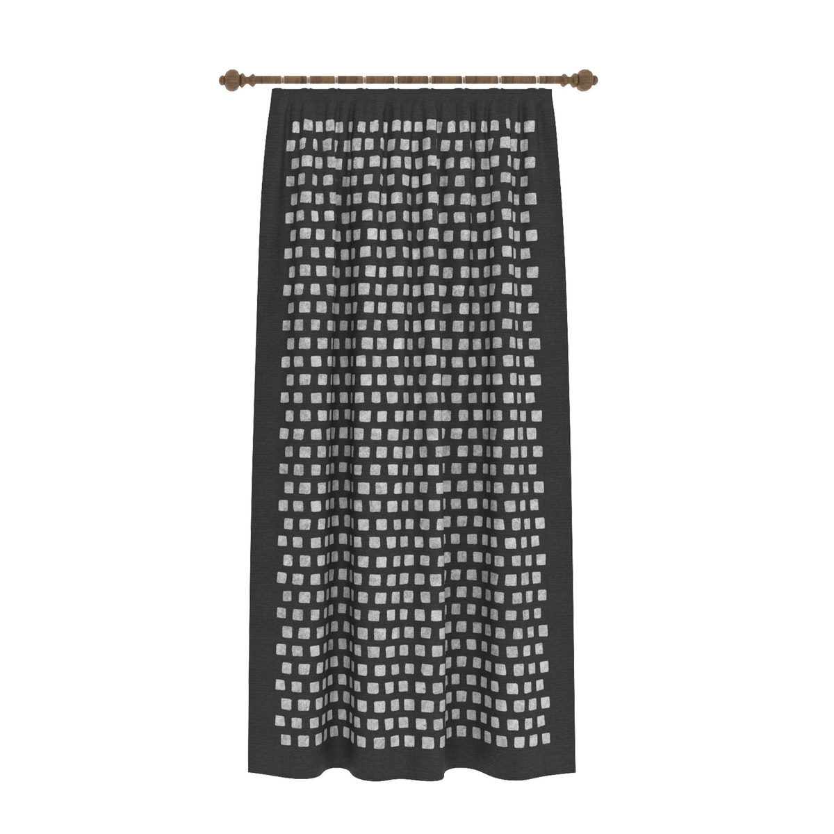 Thalia Geometric Charcoal Curtain