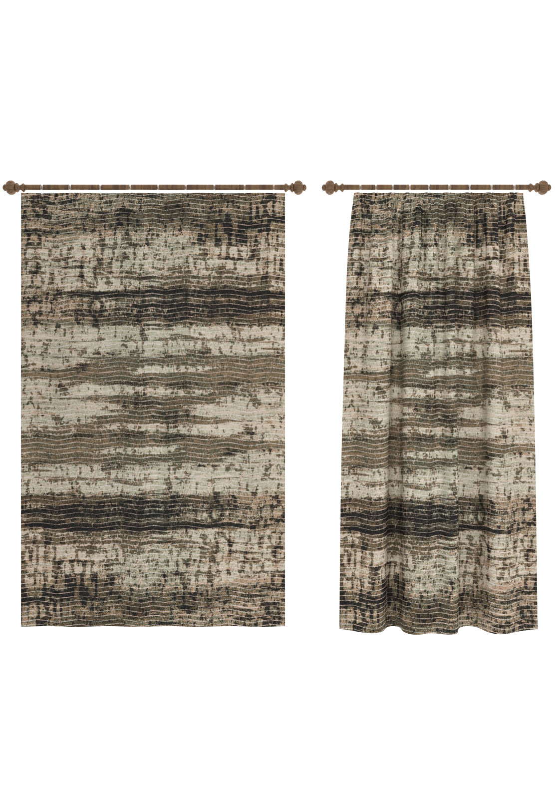 Anna Brown Beige Curtain