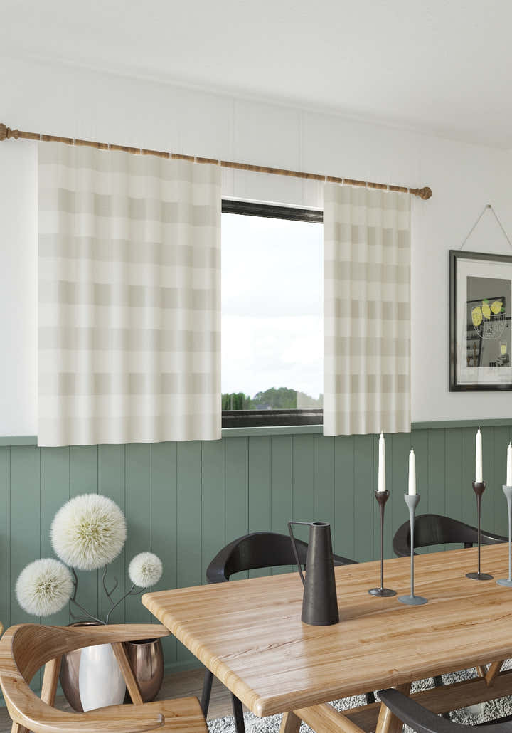 Liam Beige Gingham Curtain