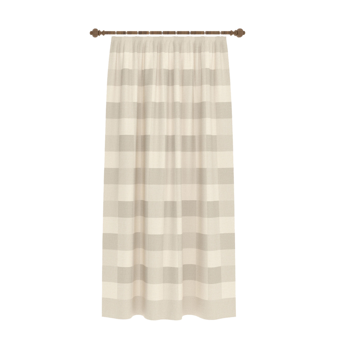 Liam Beige Gingham Curtain