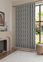 Liam Gingham Light Blue Curtain
