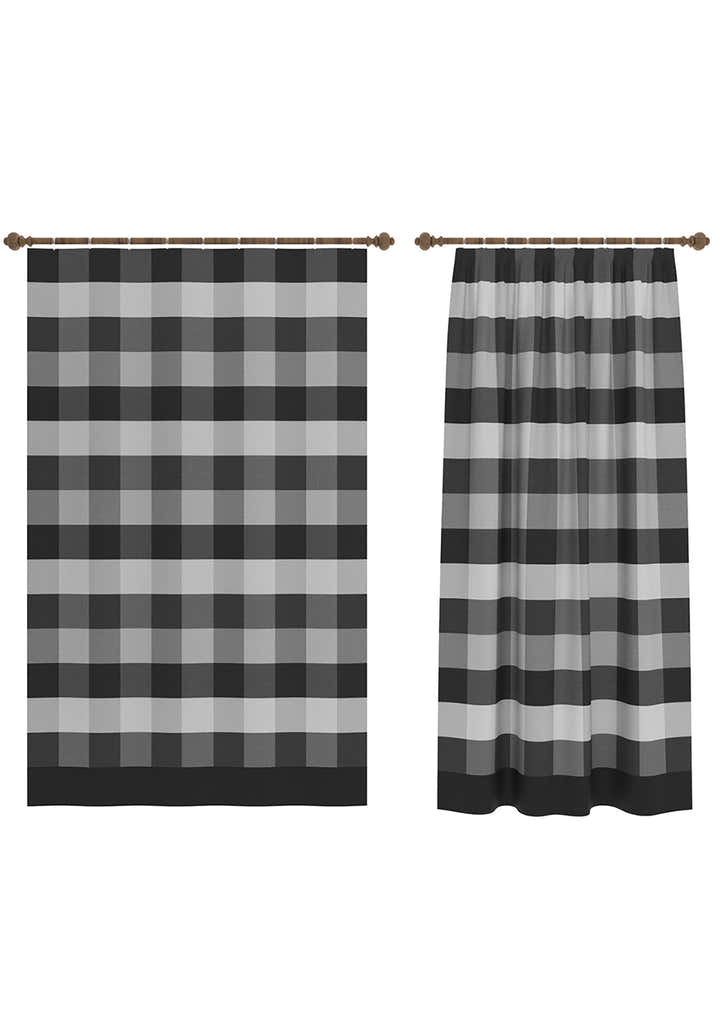 Liam Black Plaid Curtain