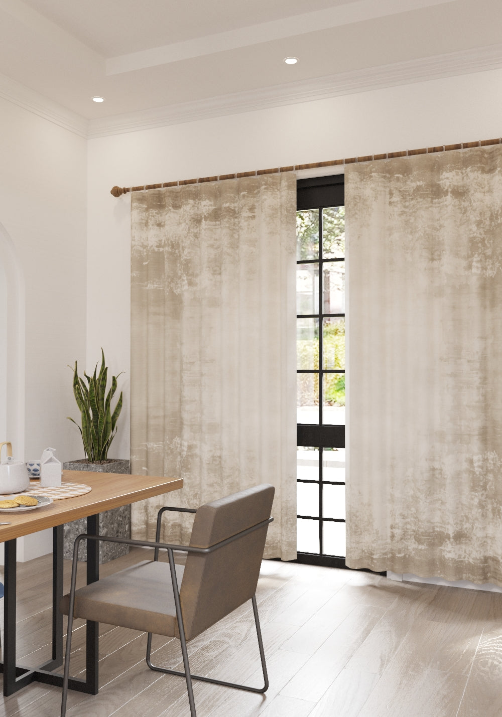 Gabriella Abstract Cream Curtain