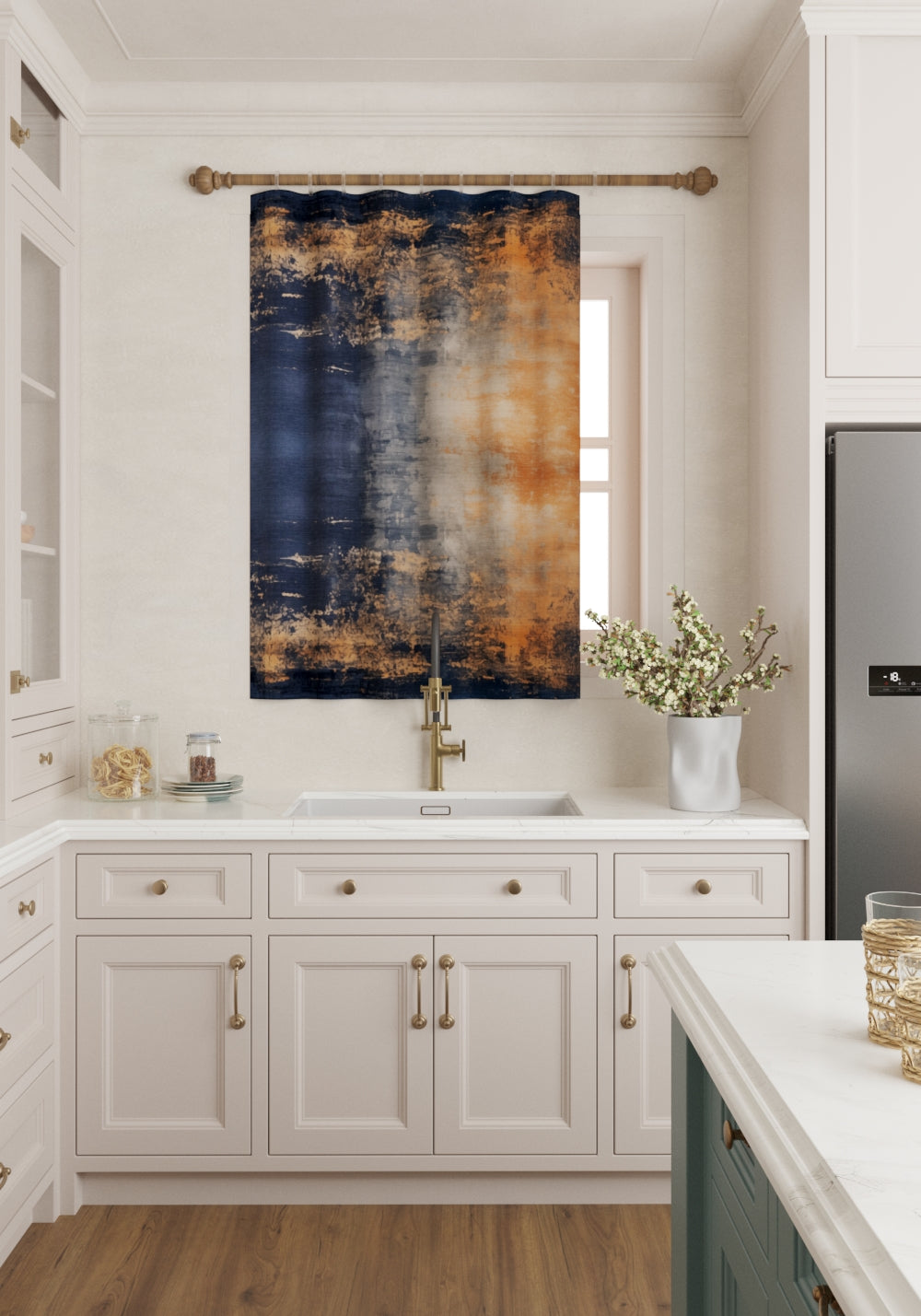 Gabriella Orange and Blue Curtain