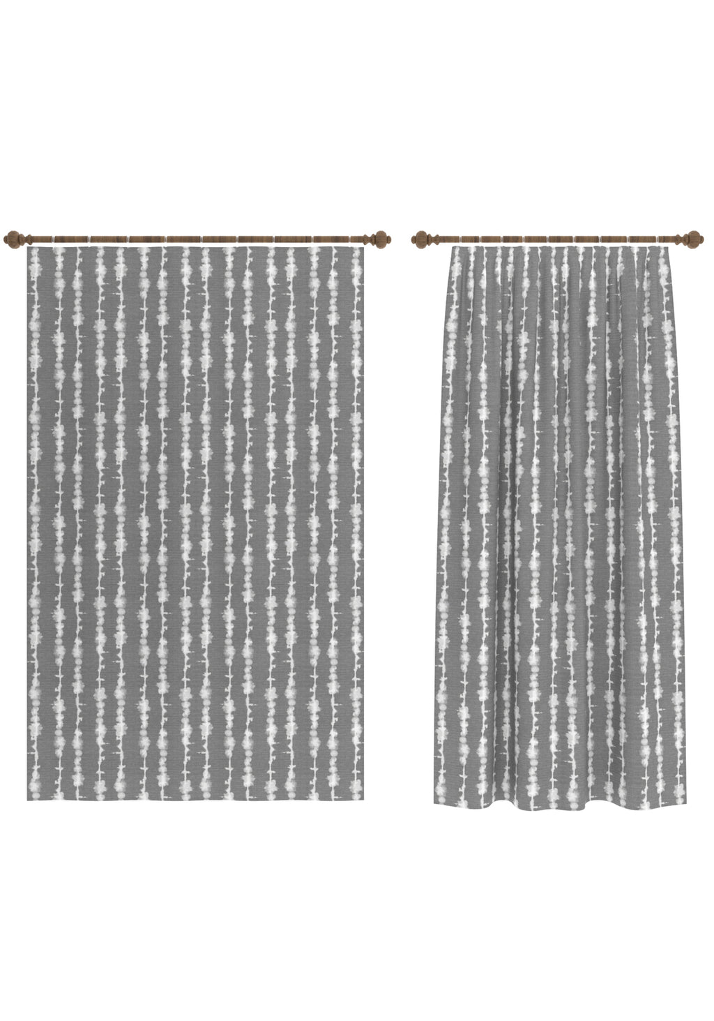 Penelope Grey Striped Curtain