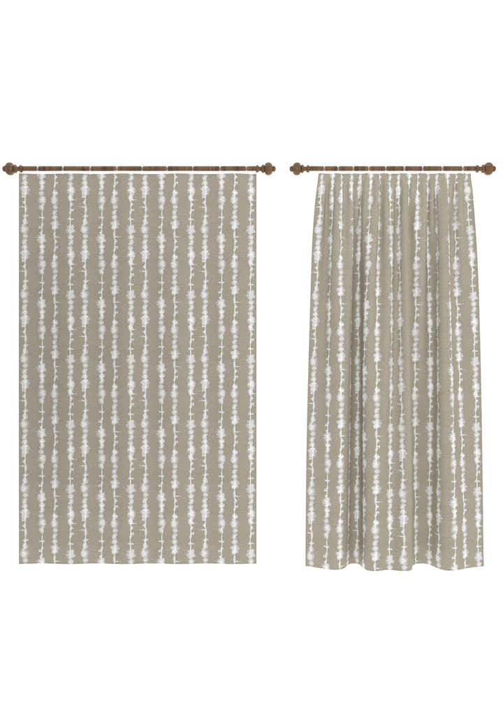Penelope Striped Greige Curtain