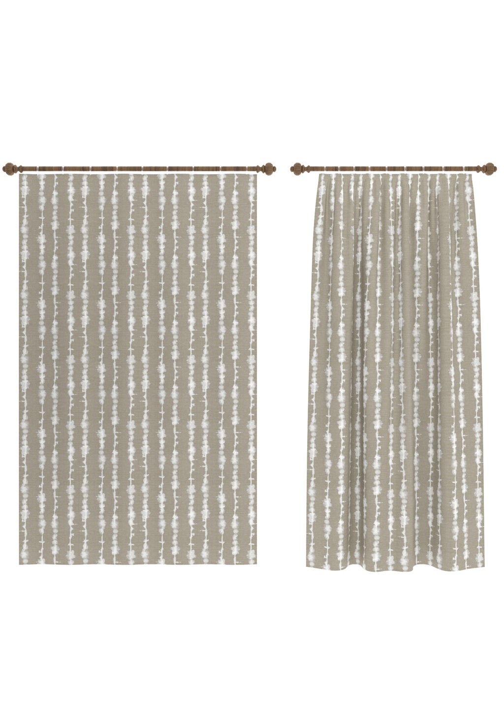 Penelope Striped Greige Curtain