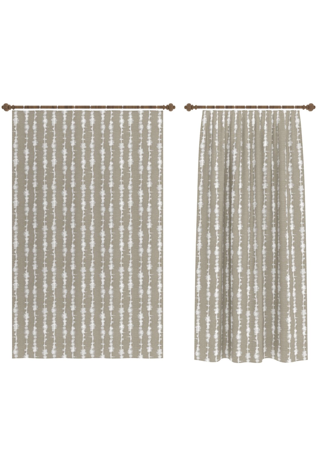 Penelope Striped Greige Curtain