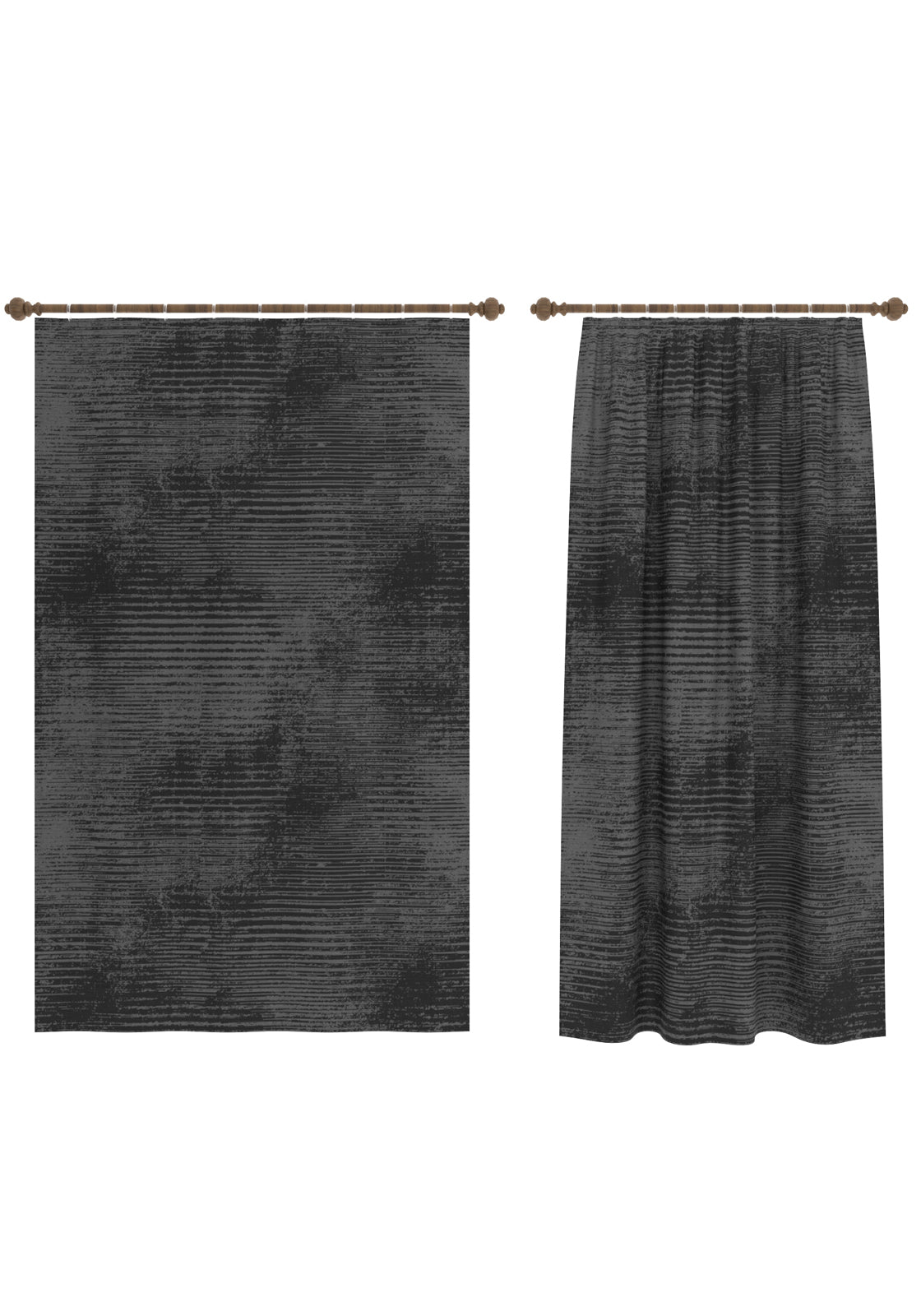 Oliver Charcoal Striped Curtain