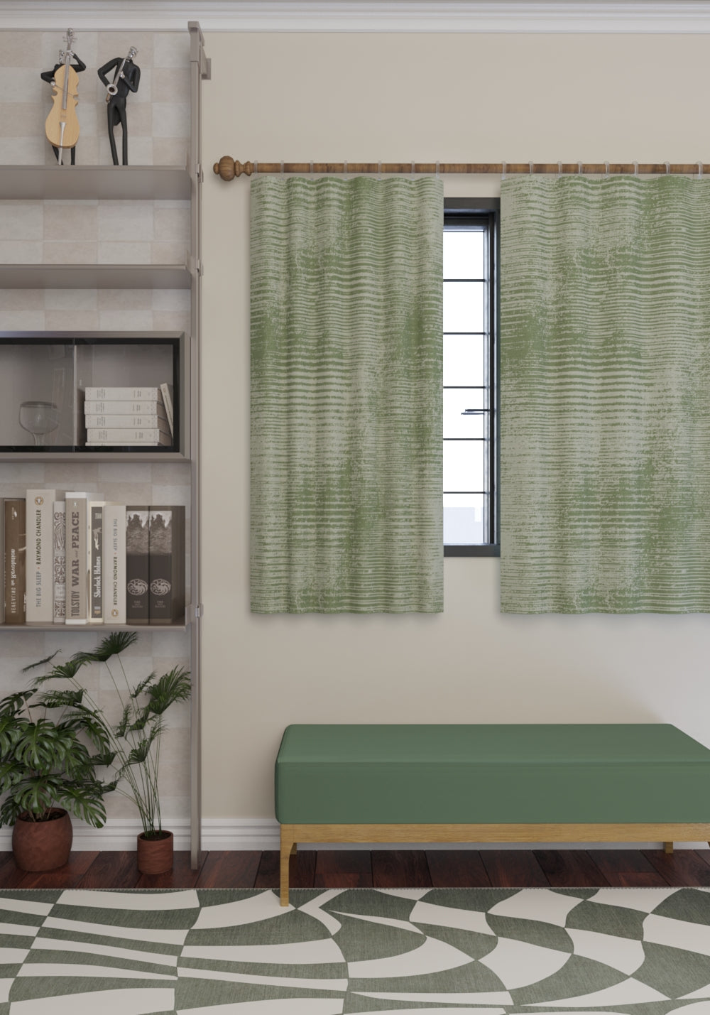 Oliver Modern Sage Green Curtain