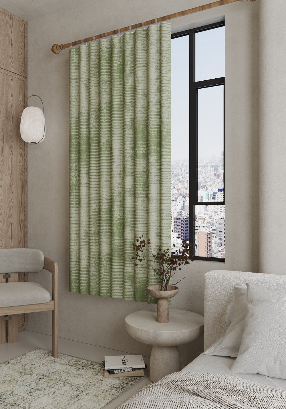 Oliver Modern Sage Green Curtain