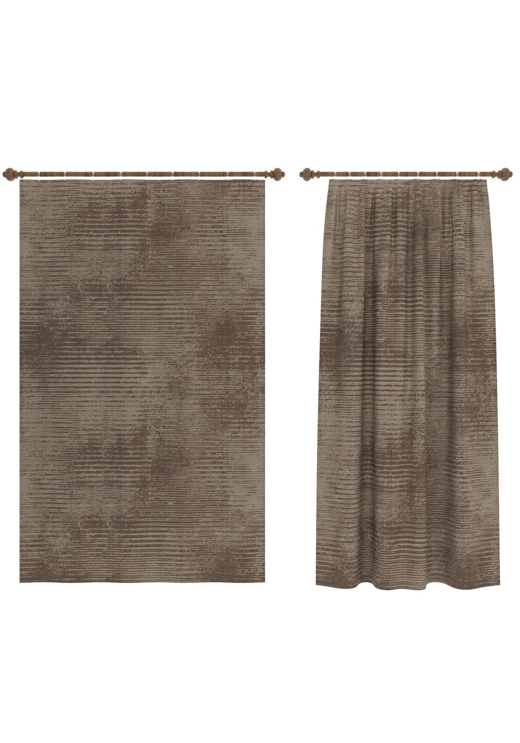 Oliver Striped Mocha Curtain