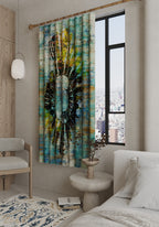 Daria Abstract Teal Curtain