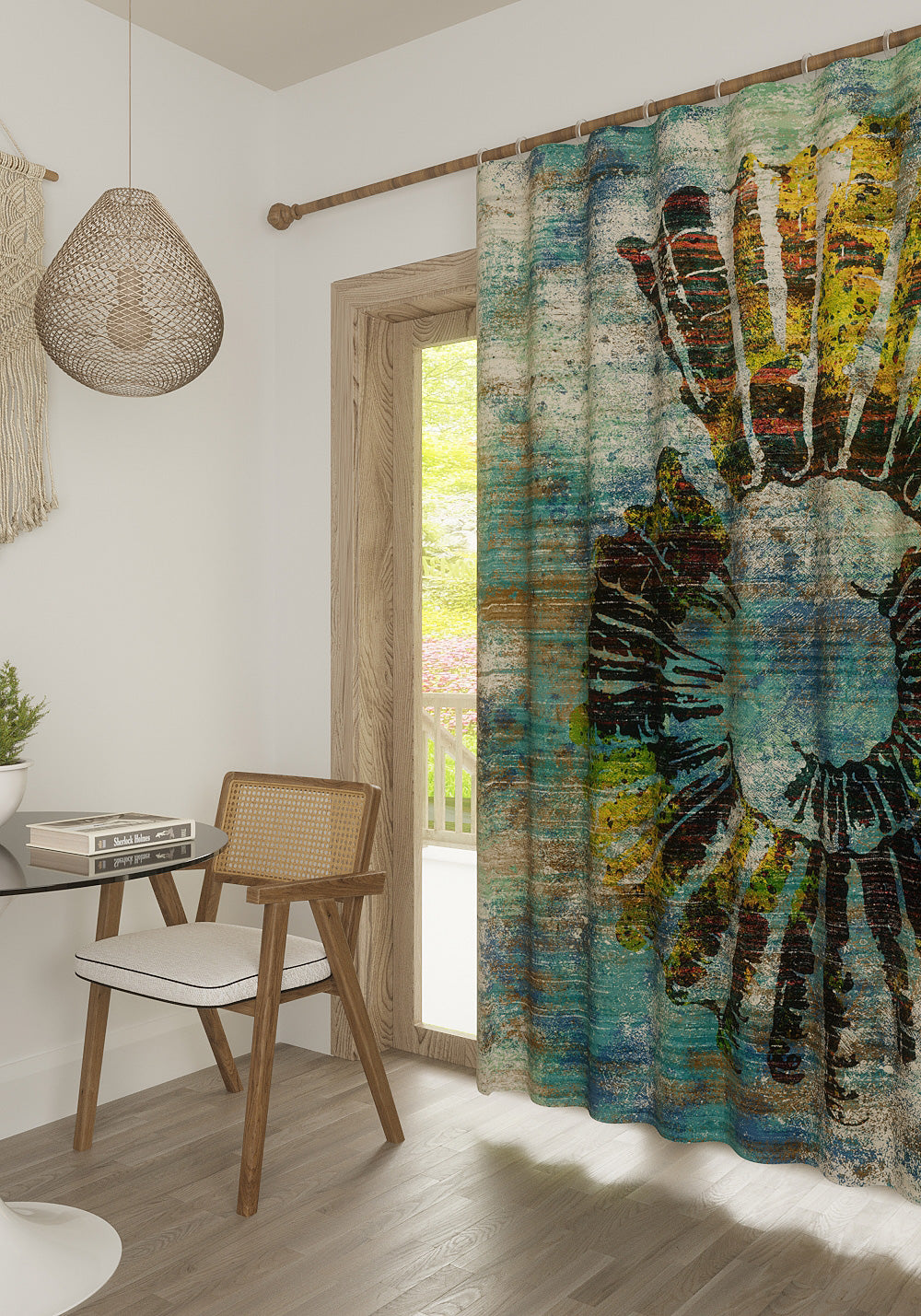 Daria Abstract Teal Curtain