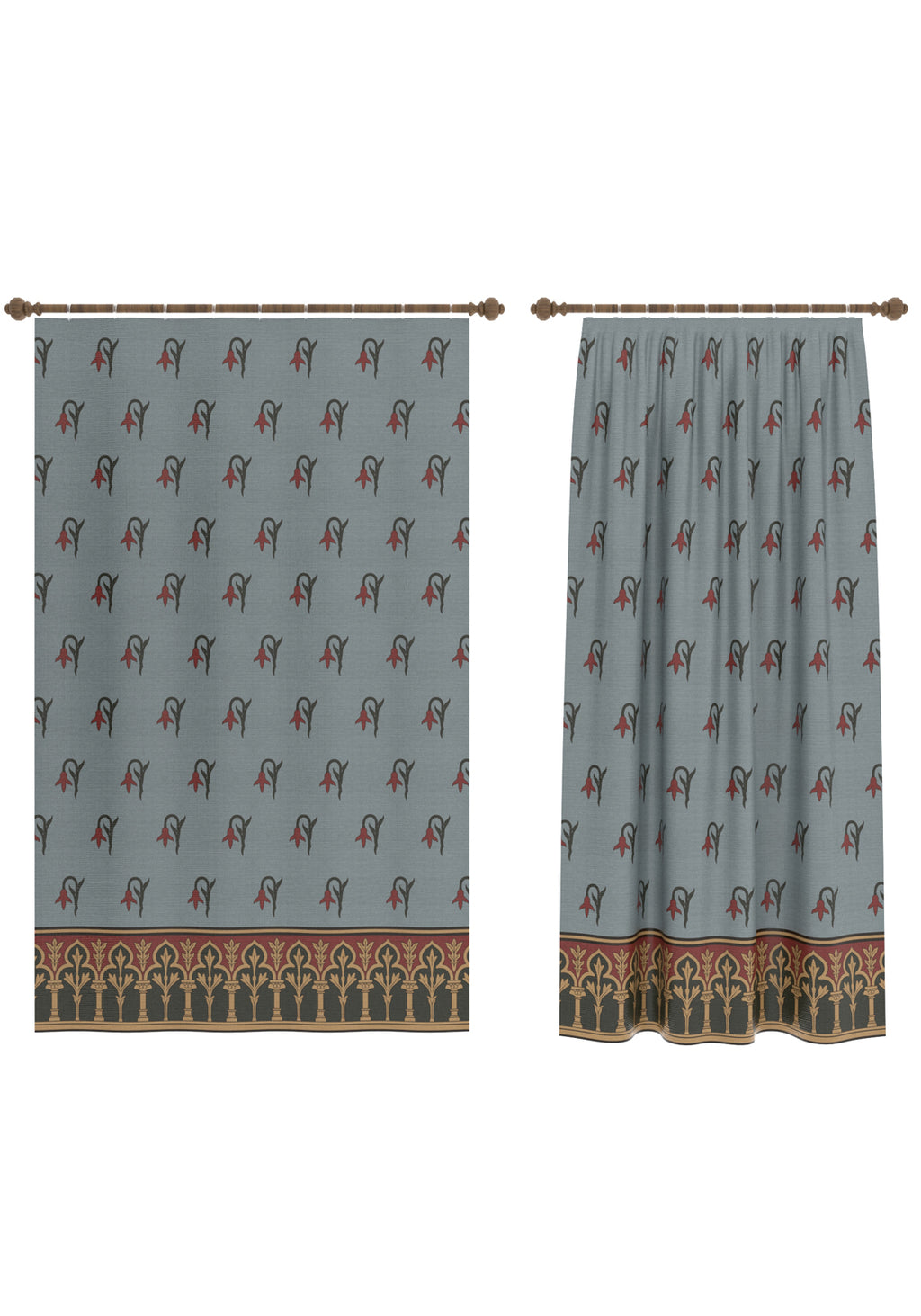 Sanctuaire Blue Victorian Curtain