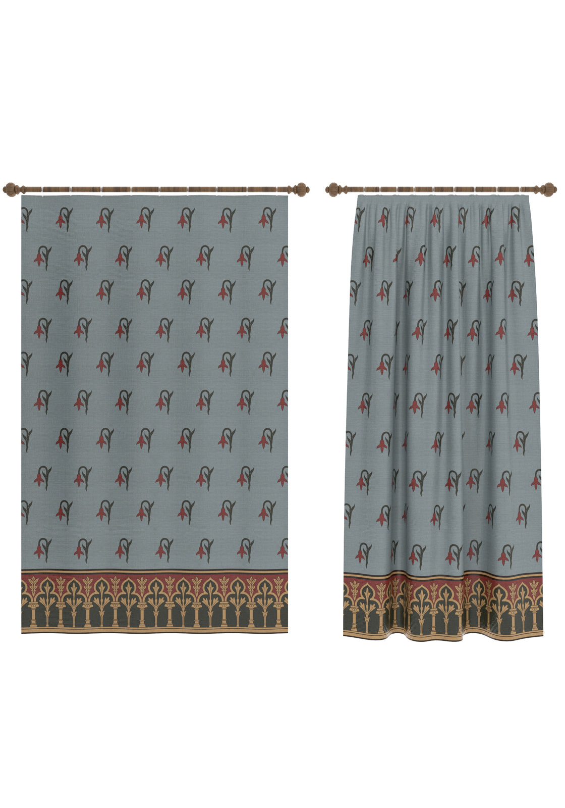 Sanctuaire Blue Victorian Curtain
