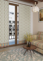 Sanctuaire Pale Sage Patterned Curtain
