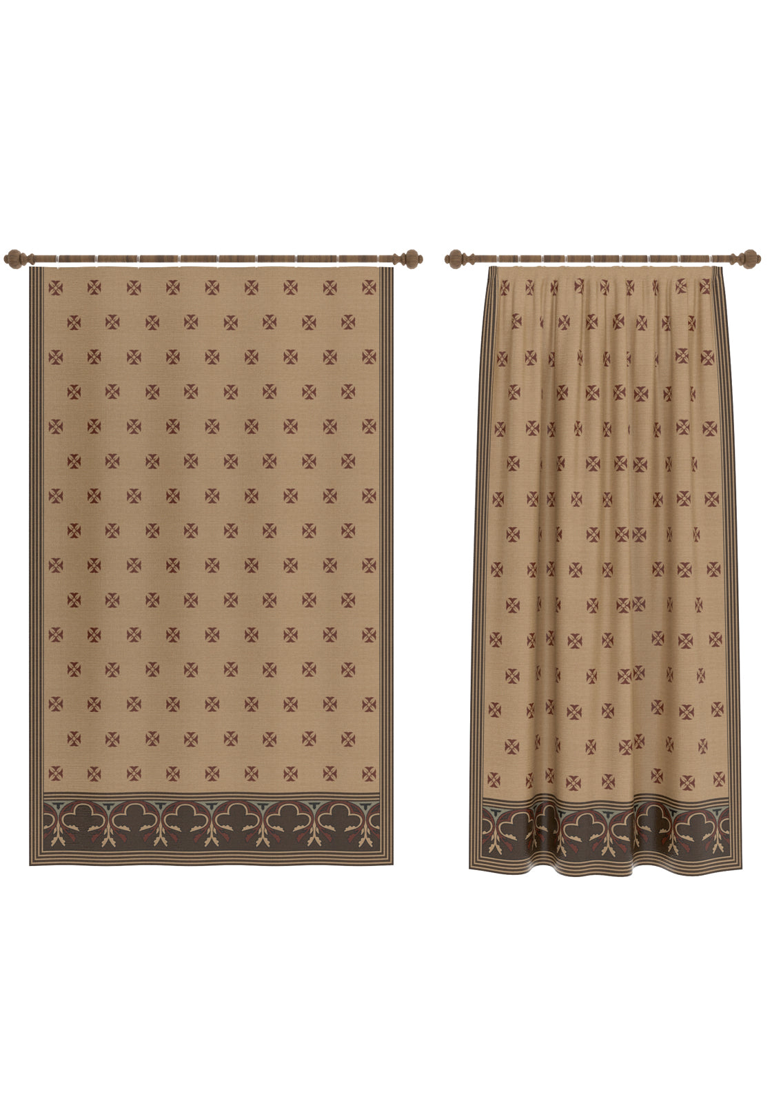 Sanctuaire Tan Victorian Curtain