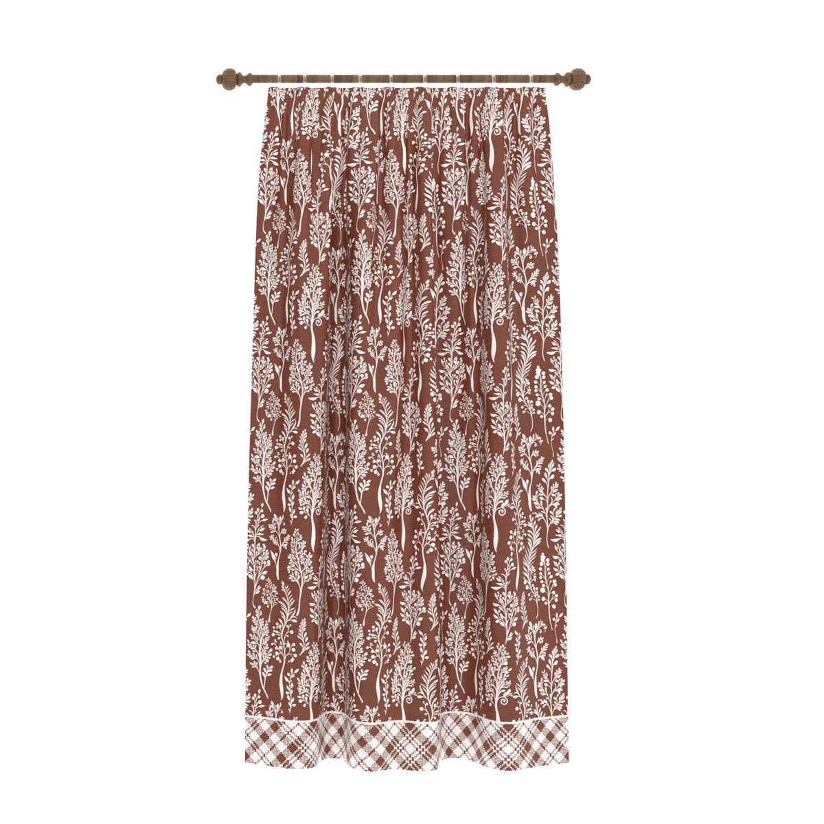 Alder Brown Floral Curtain