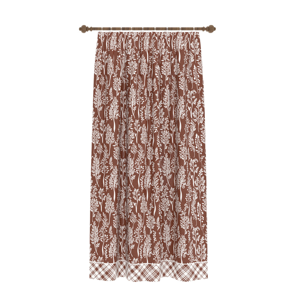 Alder Brown Floral Curtain
