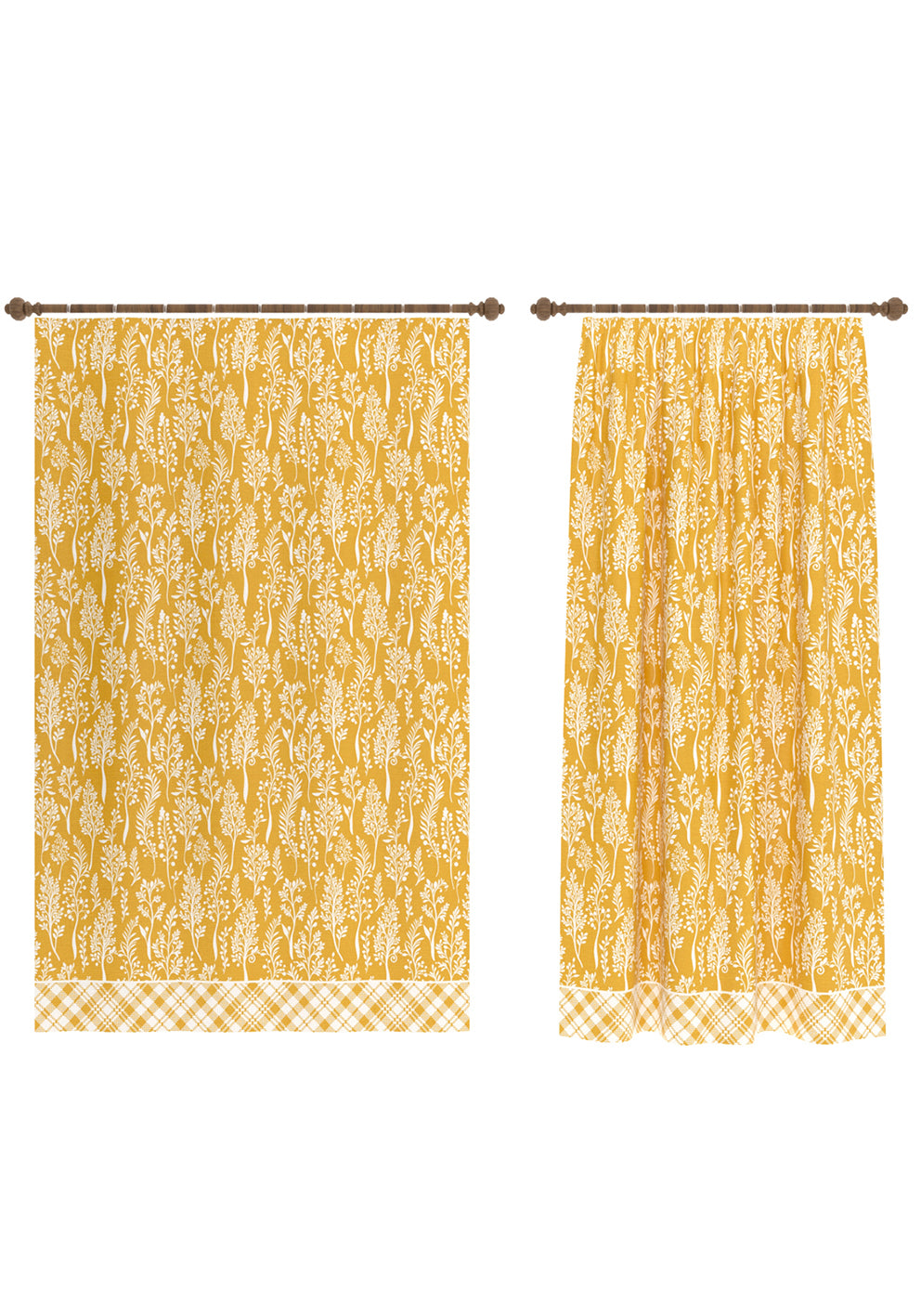 Alder Floral Yellow Curtain