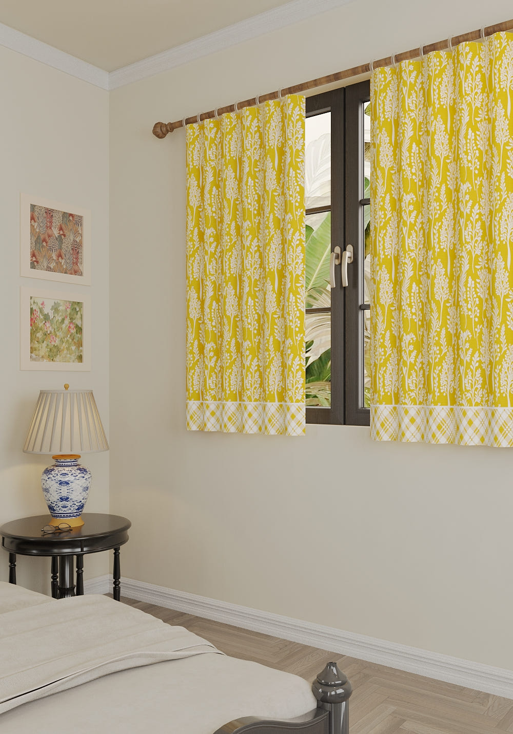 Alder Floral Yellow Curtain