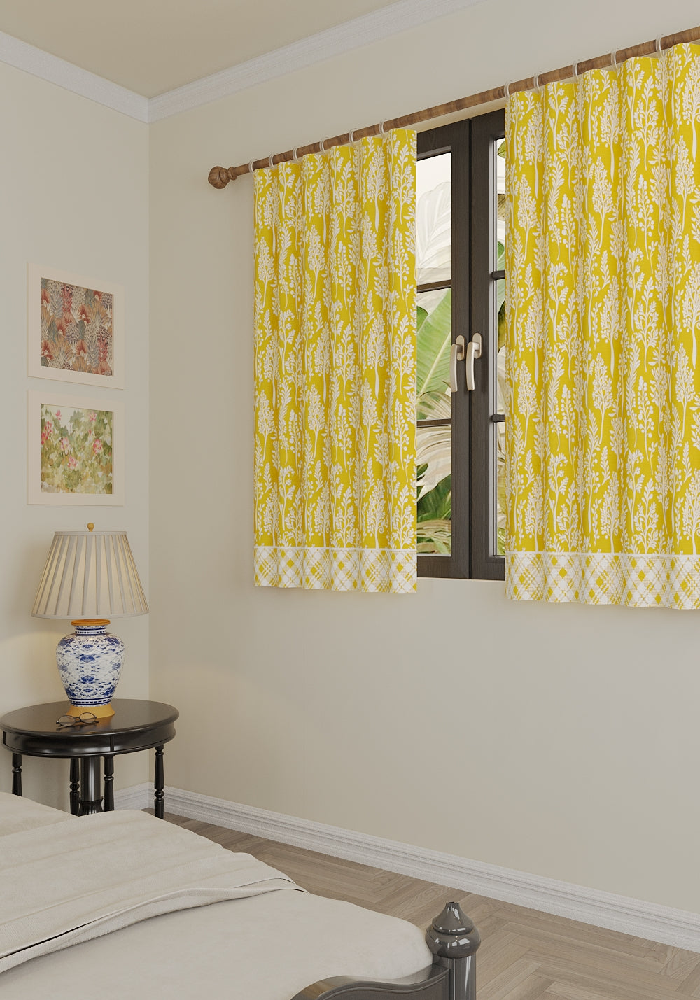 Alder Floral Yellow Curtain