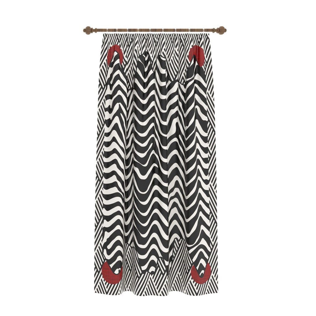 Vespera Black and White Striped Curtain