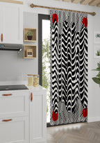 Vespera Black and White Striped Curtain