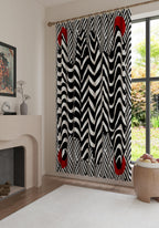 Vespera Black and White Striped Curtain