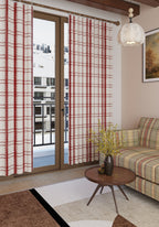 Jessamine Red Check Curtain