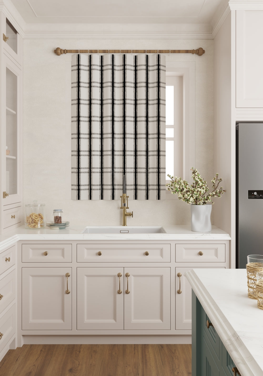 Jessamine Black and White Plaid Curtain