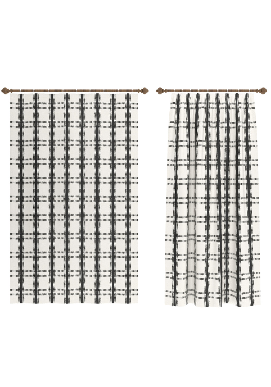 Jessamine Black and White Plaid Curtain