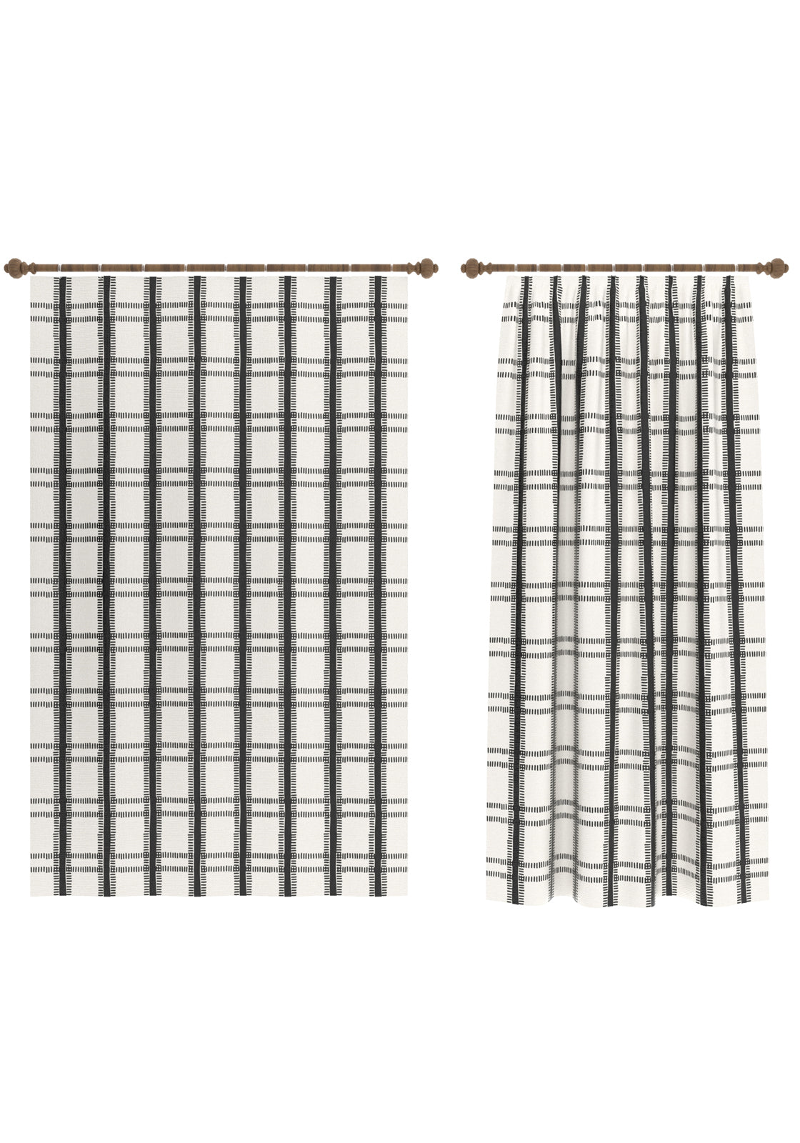 Jessamine Black and White Plaid Curtain