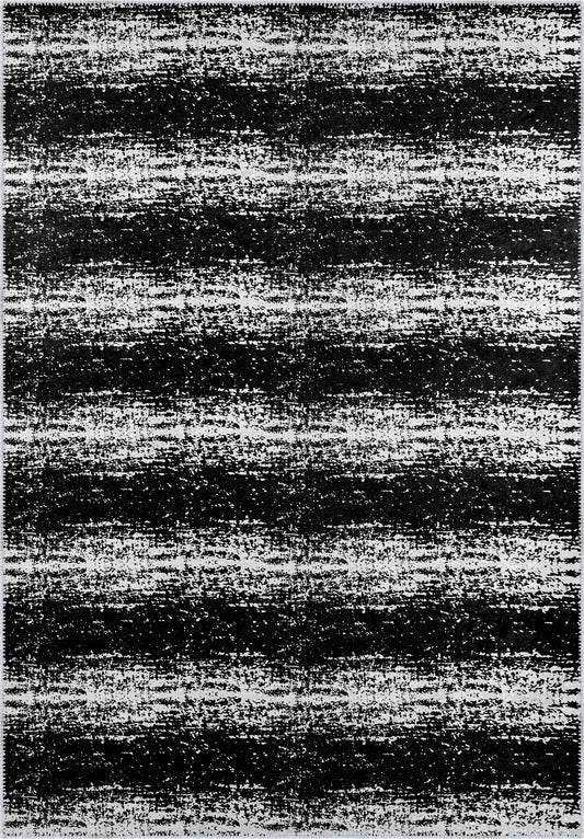 Vespera Striped Black and White Rug