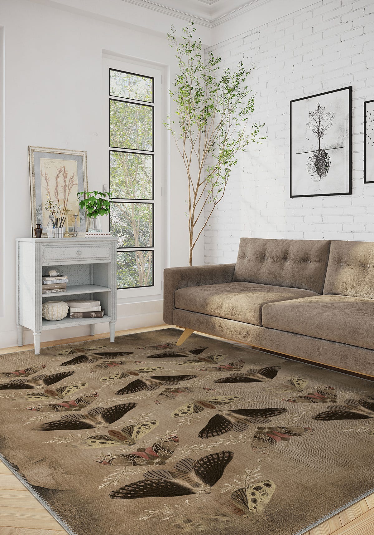 Celestia Brown Butterfly Rug