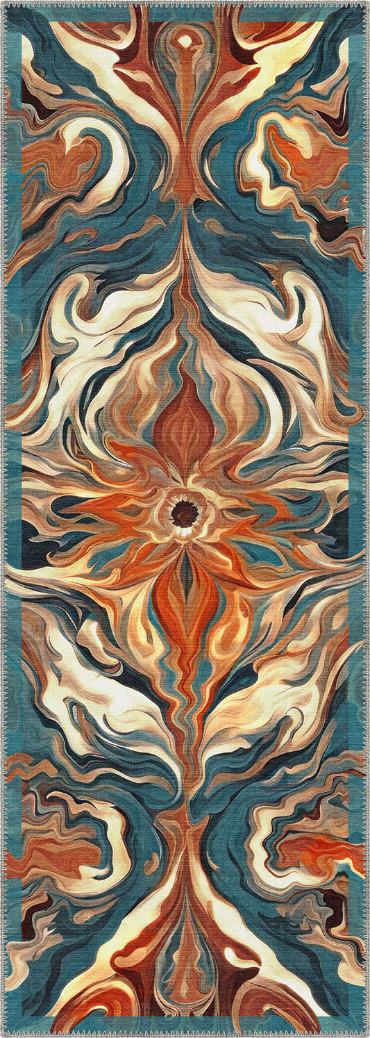 Brynn Orange Medallion Rug