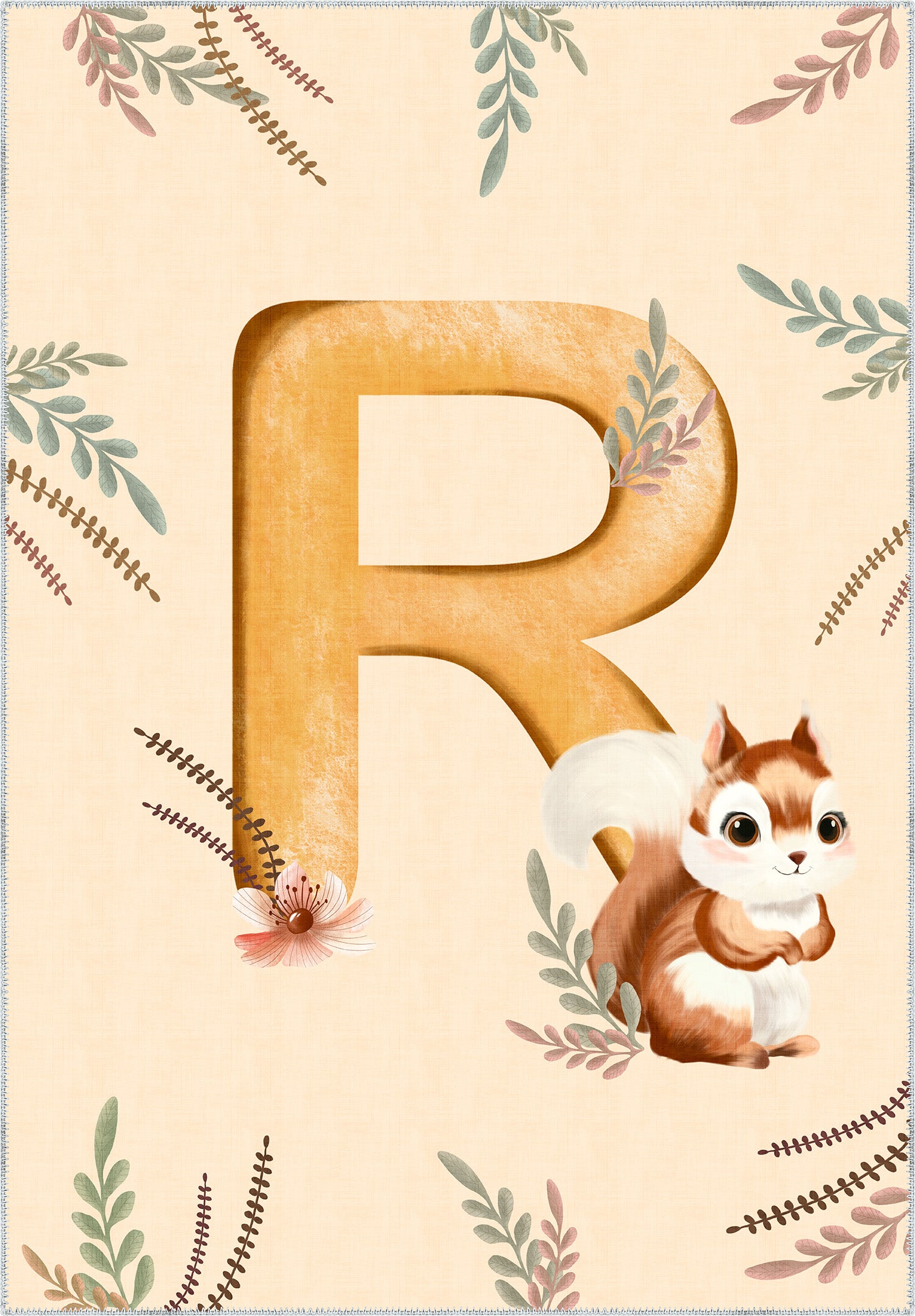 Tiny Squirrel Personalised Kids Rug | Rugette