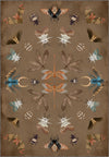 Chou Bugs Brown Washable Rug