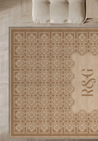 Marisa Beige Customizable Monogram Rug