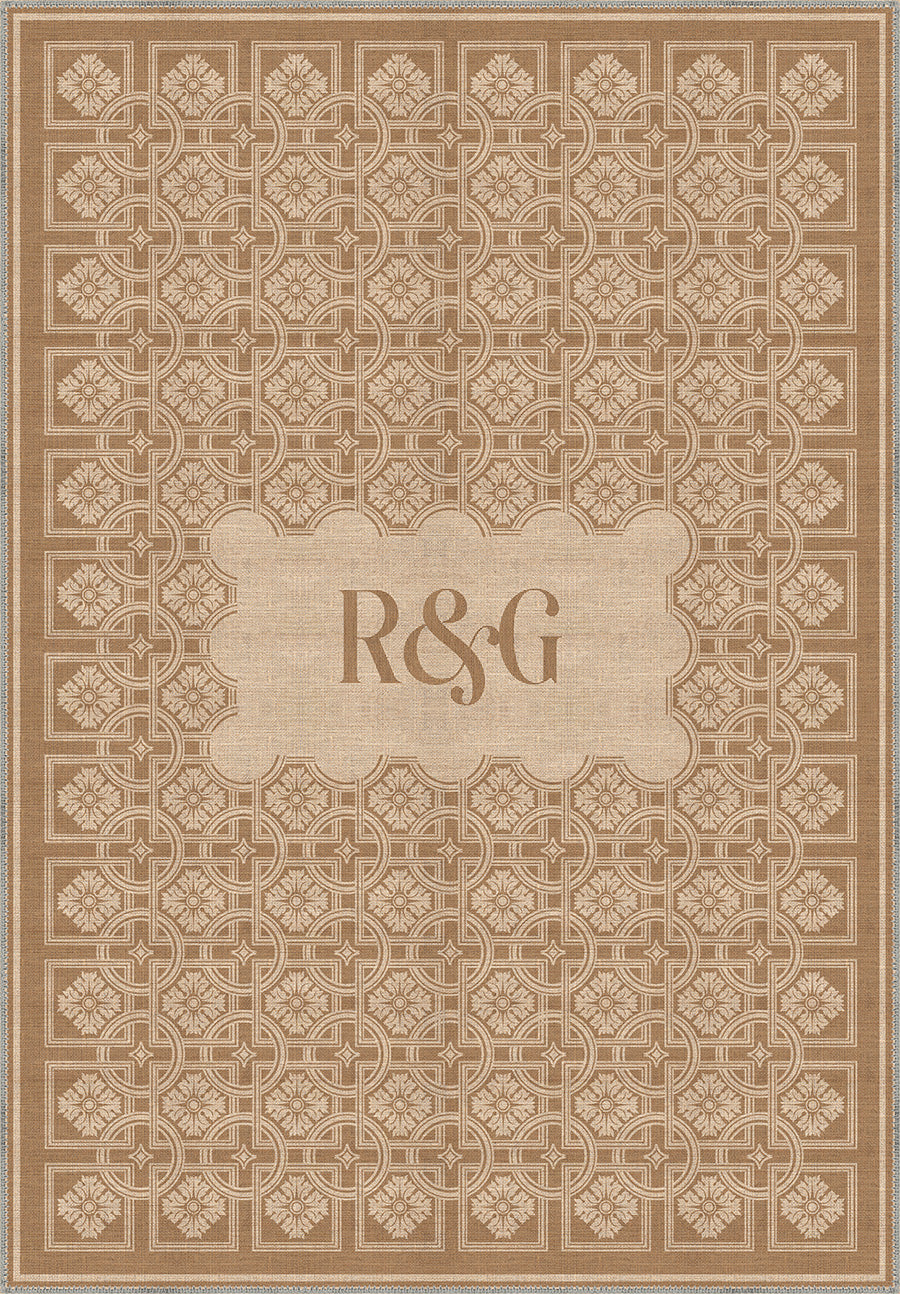 Marisa Beige Customizable Monogram Rug