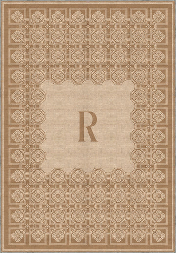 Marisa Beige Customizable Monogram Rug