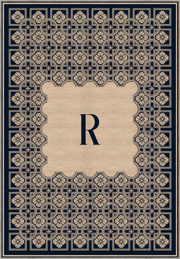 Marisa Navy Monogram Personalised Rug