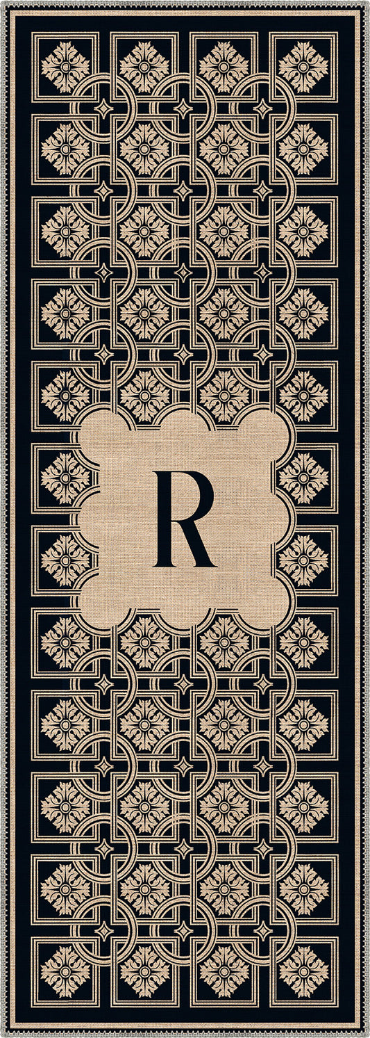 Marisa Navy Monogram Personalised Rug