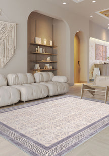 Alexis Bordered Purple Rug