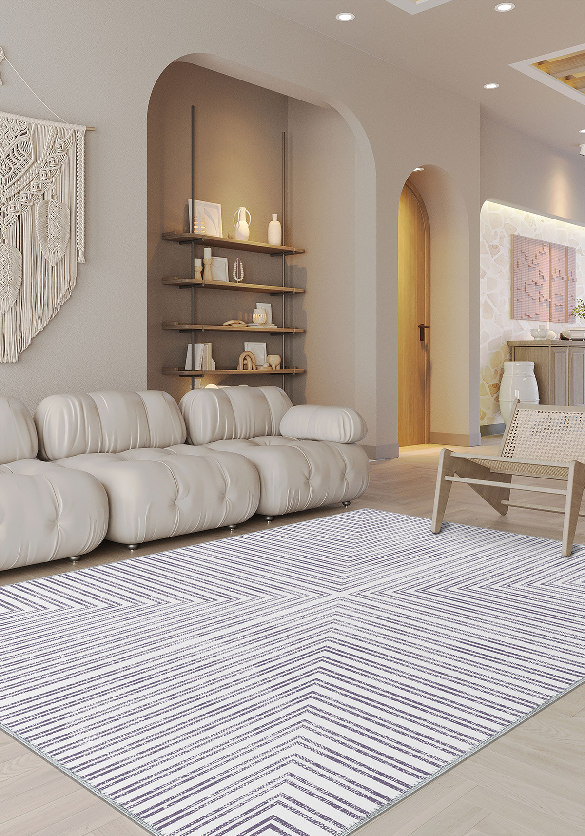 Kylie Purple Striped Rug