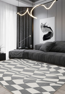 Mini Grey Checkered Rug