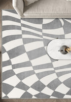 Mini Grey Checkered Rug