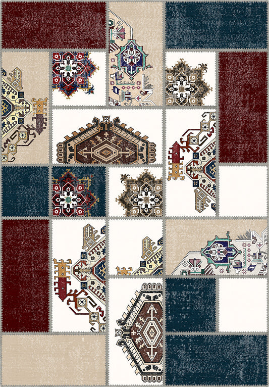 Cedric Multi-Coloured Patchwork Rug