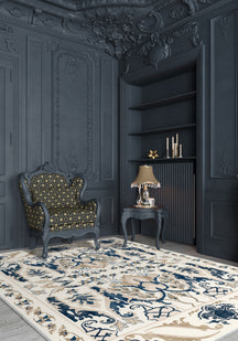 Henry Blue Brown Distressed Washable Rug